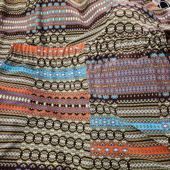 Mlle Gabrielle Women's 2X Maxi Dress Multi Color Tie around Neck - Picture 3 of 11